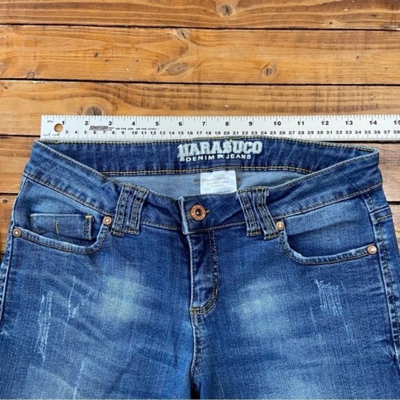 Parasuco jeans low rise lightly distressed straight skinny leg stretchy denim 28 - Picture 7 of 10